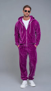 Pantalones de Terciopelo de Algodón 100% Personalizados al por Mayor para Hombre, Tallas Grandes, Sólidos, de Dos Piezas, con Cremallera, Capucha, Casuales, Ecológicos, para Invierno - Product Image 4