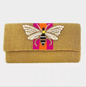 Pochette enveloppe brodée papillon en perles de rocaille pour mariage, événement, fête – Sac bandoulière élégant et sac à main de luxe tendance pour femme - Product Image 4