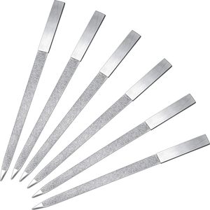 6 limes à ongles professionnelles en acier inoxydable, pointues et plates, pour doigts et orteils - Product Image 1