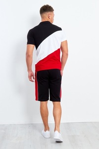 Ensemble décontracté léger pour homme GENERSA SPORTS : T-shirt à manches courtes en velours côtelé noir uni et short à taille élastique - Product Image 2