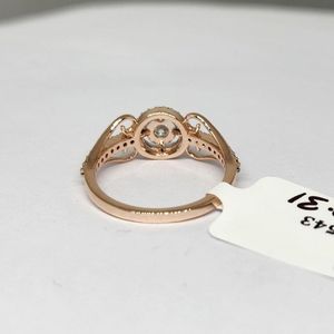 Bague de fiançailles et de mariage de luxe pour femme en or rose 14 carats avec diamant naturel de 0,31 carat et diamants latéraux de 0,17 carat, taille brillant, certifiée IGI - Product Image 4