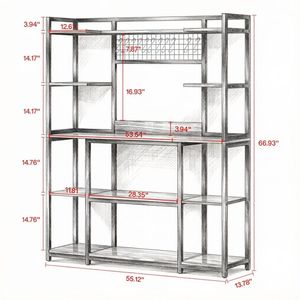 Scaffale Metallico Industriale Portatile e Pieghevole per Camera da Letto, Soggiorno, Ufficio e Garage, Stile Moderno, Scaffale da Cucina - Product Image 3