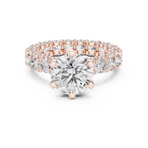 Bague de fiançailles solitaire ronde Infinite Radiance avec halo caché et pavé intégral en or 10k 14k 18k ou argent, bague fine - Product Image 3