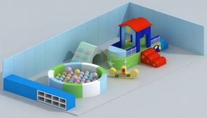 Coche de Juguete de Plástico Amarillo con Ruedas Verdes y Diseño Divertido para Uso en Interiores de Guarderías - Product Image 1