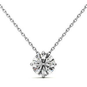 Pendentif tendance en or 18k/22k/24k avec diamant de laboratoire taille ronde, bijou pendentif solitaire en diamant de laboratoire pour femme - Product Image 1