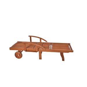 Chaise longue Vera moderne en teck massif de haute qualité avec finition brune pour usage extérieur - Product Image 2