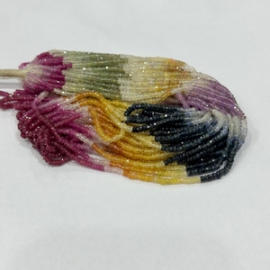 Cuentas Redondas Facetadas de Zafiro Multicolor Natural de 3-5 mm, Cuentas Sueltas de Madagascar de Excelente Calidad, Gemas de Joyería al por Mayor - Product Image 1