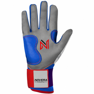 NOVERA INDUSTRIES Custom Logo Premium Leather Baseball Batting Gloves <b>Hook</b> Loop Closure Strong Grip Breathable Training OEM ODM - Product Image 2
