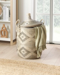 <b>Large</b> seaweed laundry <b>basket</b> with lid Handmade Storage <b>Basket</b> Wholesale eco-friendly Made in Viet Nam - Product Image 3