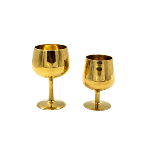 Verre à brandy de luxe en laiton massif de 5 pouces, hautement poli, style gobelet royal, fait main, durable, ustensile de cuisine, cadeau pour la maison - Product Image 1