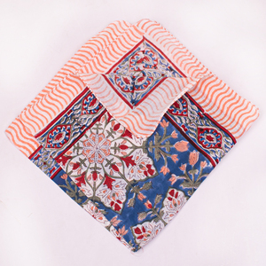 Écharpe carrée en coton popeline respirante, écologique et tendance, imprimée au bloc, multifonctionnelle, faite à la main, pour toutes les saisons - Product Image 2