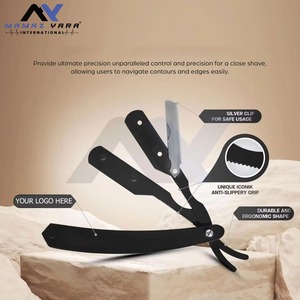 Professional Straight Edge Barber <b>Razor</b> for <b>Men</b> Women Custom Shavette Folding Shaving Tool Leather Case Private Label Branding - Product Image 2