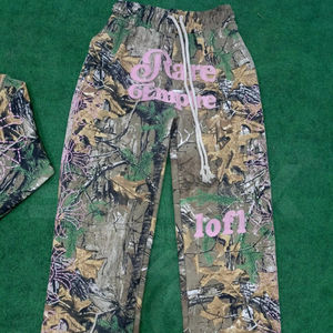 Pantalones Deportivos Casuales para Hombre, Diseño Camuflaje, 100% Algodón, Estilo Desgastado, Transpirables, Holgados, OEM - Product Image 1