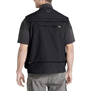 Chaleco Utilitario Multibolsillos Negro para Hombre, Cierre de Cremallera, Transpirable, para Pesca, Caza y Camping - Product Image 2