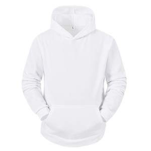 Unisex <b>White</b> Hooded Reversible Streetwear Tracksuit Full Sleeve Solid Color Casual <b>Jogger</b> Set Drawstring Side Pockets Winter - Product Image 2