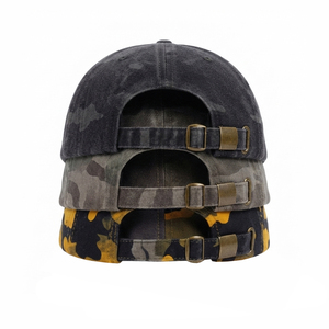Custom Logo Camouflage Printed Baseball Cap Cotton Washed Dad Hat Adjustable Sports Cap Bulk Wholesale Fully Customizable - Product Image 2