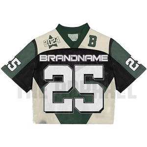 เสื้อยืดฮิปฮอปผ้าเจอร์ซีย์ตาข่ายโอเวอร์ไซส์แบบกำหนดเองระบายอากาศได้ดีเสื้อยืดสตรีทแวร์พรีเมียมออกแบบได้ตามต้องการ - Product Image 5