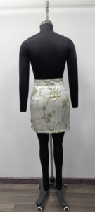 Women's High Waist Floral Printed <b>Silk</b> Satin Mini <b>Skirt</b> Elegant Straight Design All Seasons Wear - Product Image 2