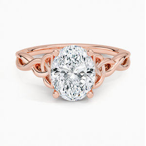 Bague de fiançailles en moissanite ovale 2 carats, solitaire nœud celtique, style vintage pour mariée - Product Image 5