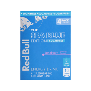 Boisson énergisante R-ed Bull Sea Blue Edition, saveur Juneberry, avec 114 mg de caféine et de taurine, 12 fl oz, pack de 24 canettes (6 packs de 4) - Product Image 6