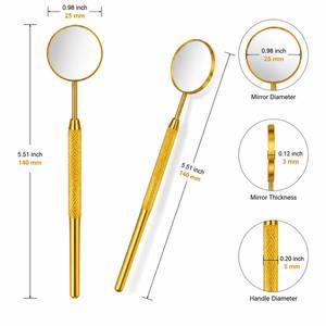 Espejo Dental Dorado con Mango Texturizado para Examen Bucal - Product Image 2