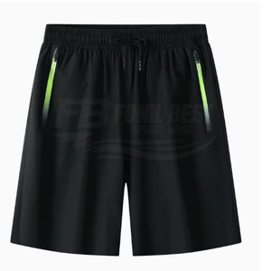Shorts en soie glacée tissée pour hommes, taille mi-haute élastique, séchage rapide, décontracté, plage, été, fin, nouvelle mode, extérieur, grande taille - Product Image 2