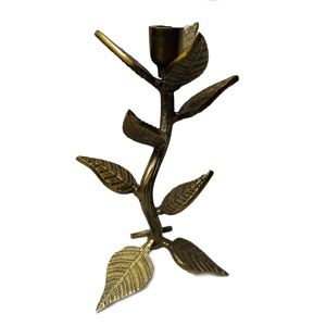 Atiqco Golden Bloom Leaf Design Aluminum Candle Holding Stand Flower Style Smart Centerpieces | Antique <b>Tealight</b> <b>Holder</b> Wedding - Product Image 1