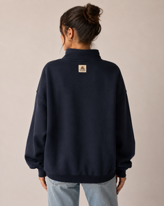 เสื้อสเวตเชิ้ตไหมพรมผู้หญิงแบบซิปครึ่งตัว คอปกพับได้ ลายเรียบ สไตล์ลำลอง ใส่ได้ในฤดูร้อน ผ้าไม่เป็นขุย พิมพ์ลายดิจิทัล - Product Image 2