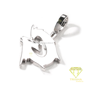 Premium Iced Out <b>Initial</b> P Pendant Necklace With Tennis <b>Chain</b> Hip Hop Style - Product Image 4