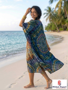 <b>Kaftan</b> Dress Women Beach Wear Loose Fit <b>Summer</b> Cover Up Resort Wear Island Vacation Style Soft Fabric Wholesale Supply - Product Image 5