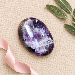 Natural Amethyst Gemstone Oval Polished <b>Worry</b> <b>Stone</b> for Anti-Anxiety Relief and Meditation Home Decoration - Product Image 6