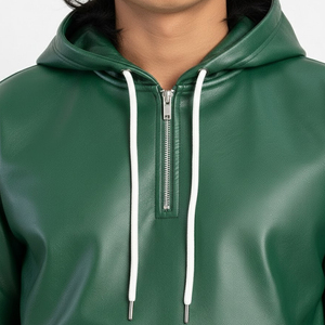 Survêtement en cuir décontracté à capuche pour homme, modèle hiver, poids lourd, couleur unie, manches longues, haute qualité, nouveau design, le plus vendu, en promotion - Product Image 6