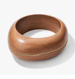 Juego de Joyería de Madera Artesanal Premium, Duradero, con Logotipo Artístico, Múltiples Formas, 3 Brazaletes Gruesos con Decoración de Latón, Artesanía del Uttar Pradesh - Product Image 5