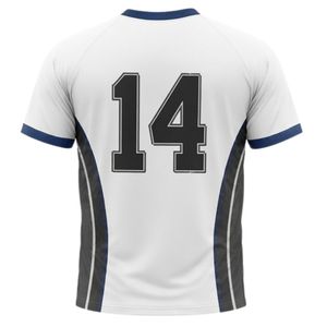 Camiseta Deportiva Unisex Blanca y Azul Marino para Netball, Sublimada, de Poliéster Ligero, para Entrenamiento y Partidos de Equipo - Product Image 2