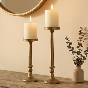 Chandelier en forme de branche dorée, centre de table pour mariage, bougeoir en laiton, ensemble de bougies décoratives pour la maison - Product Image 1