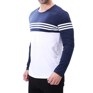 High Quality Men's Raglan Long Sleeve Shirt Cotton Material Plain Customized Full Sleeves Shirt for Men O-neck Breathable <b>Tshirt</b> - Product Image 1