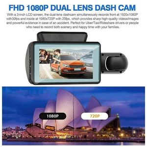 Videoregistratore a doppia lente per auto DVR Dash Cam a 1080P sensore fotocamera anteriore e interna - Product Image 4