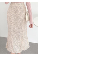 Falda midi con dobladillo suave y acampanado, elegante falda larga de cintura alta, falda estilo chino con abertura decorada - Product Image 2