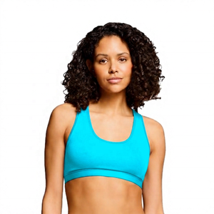 Soutien-gorge de sport pour femme, bleu marine, à maintien élevé, respirant, confortable, avec logo frontal, pour le yoga, la course, le fitness et les tenues décontractées - Product Image 2