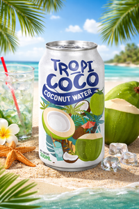 Bebida de Agua de Coco Natural de 330 ml, TropiCoco Original y con Pulpa, Lata de Aluminio, Fabricante de Jugo de Coco OEM/ODM - Product Image 3
