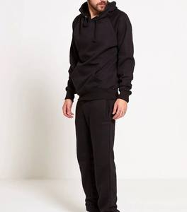 Conjunto Deportivo 2 en 1 para Hombre, con Capucha, Color Negro, Manga Larga, Pantalones Deportivos Casuales de Algodón, Corte Regular, con Bolsillos Laterales, para Invierno - Product Image 3