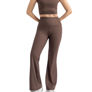 Women's Activewear Set Crop T Shirt <b>Flared</b> <b>Leggings</b> Yoga Fitness <b>Gym</b> Sportswear Workout Outfit Stretch Clothing Wholesale - Product Image 1