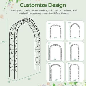 Garden Arch Arbor <b>Trellis</b> <b>for</b> Climbing Plants & <b>Roses</b> Fencing & Gate <b>for</b> Vines - Product Image 5