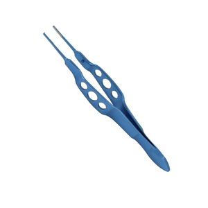 เครื่องมือ SureMed รุ่น Mcpherson Corneal Eye Forceps ขนาด 0.12 มม. แบบงอ 1x2 ฟัน คีมผ่าตัดเคลือบไทเทเนียมสีน้ำเงิน - Product Image 1