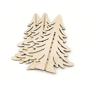 Laser Cut <b>Wooden</b> <b>Christmas</b> <b>Tree</b> Star Heart Angel Desktop Decoration Set Rustic Xmas Ornament Tiered Tray Mantel Display - Product Image 6