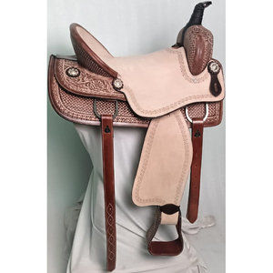 SE VENDE Sillín de CABALLO occidental de cuero en HERRAMIENTAS TALLADAS A MANO COLOR MARRÓN EN DÓLAR 65 TARJETA DE CRÉDITO TALLA 14 15 16 17 18 - Product Image 5