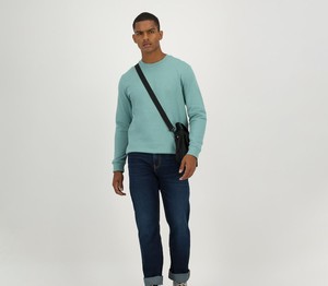 เสื้อสเวตเชิ้ตคอกลมผู้ชาย สีพื้น ผ้าถัก คอตตอน สวมใส่สบายๆ สำหรับฤดูใบไม้ร่วง ทรงปกติ แขนยาว รุ่น 2027 - Product Image 4
