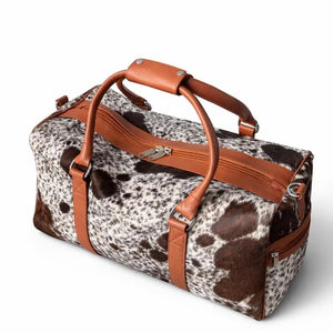 กระเป๋าหนังวัวแท้ทรงดัฟเฟิล หนังแท้ แฟชั่น ซิป กระเป๋าเดินทางพกพาสะดวก วินเทจ ความจุขนาดใหญ่ รุ่น LHDB-0156 - Product Image 1