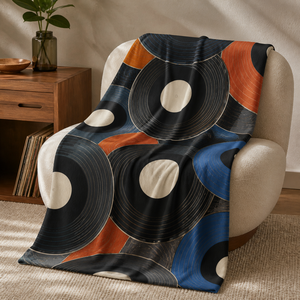 Custom Printed <b>Throw</b> Blanket Personalized Vinyl Wildflower Film Handprint Shell Geometric Sublimation Flannel Fleece Polyester - Product Image 5
