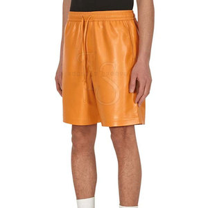 Latest Design Premium Quality Custom Size Wholesale <b>Leather</b> Canvas Eco-Friendly Breathable Solid <b>Men's</b> <b>Shorts</b> Low MOQ Casual Mid - Product Image 3